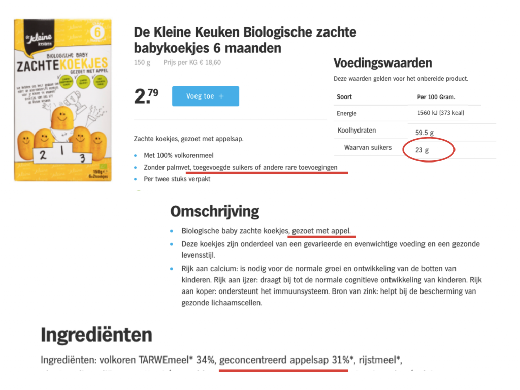 suiker in babykoekjes
