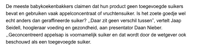 suiker in babykoekjes